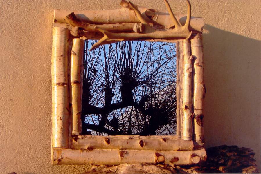 Larges branches de bouleau couronn�es d'une corne